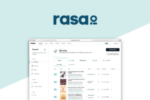 rasa.io dashboard - rasa email newsletter upcoming content