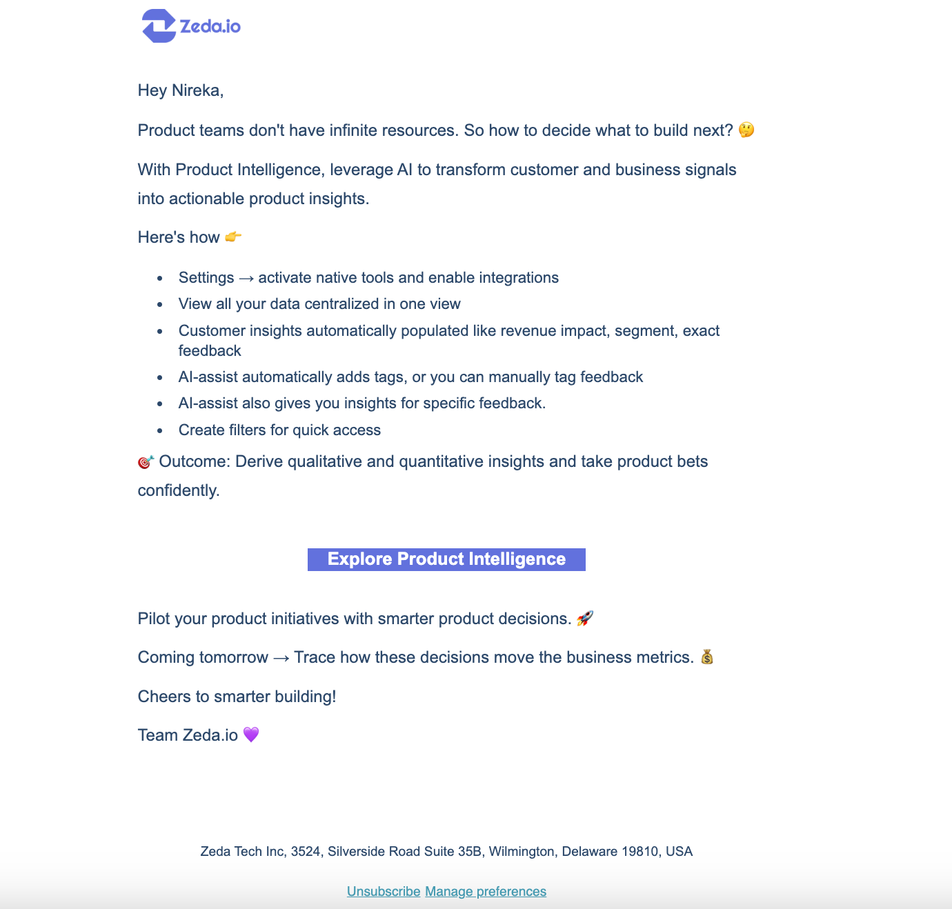 zeda.io email campaign example